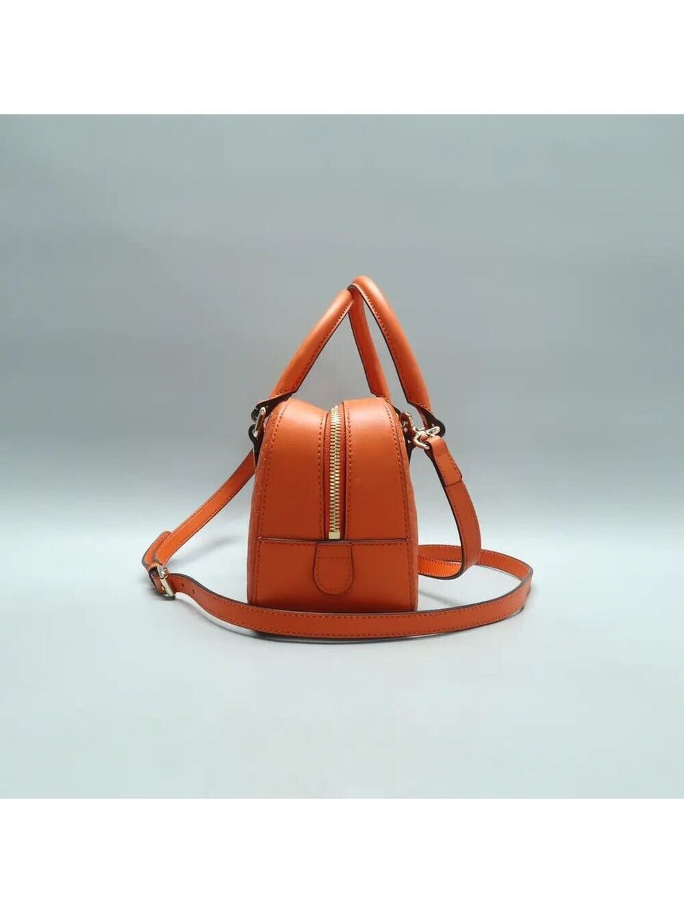 GUCCI Orange Leather Satchel 665-060525 - Picture 3 of 12